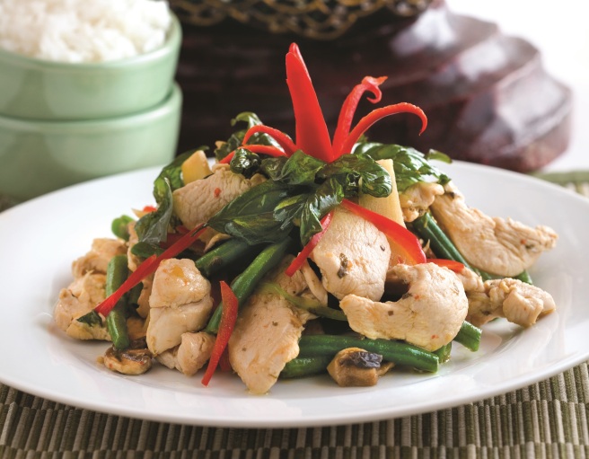 Spicy Stirfry Basil with Chicken and Green Beans Asian Inspirations
